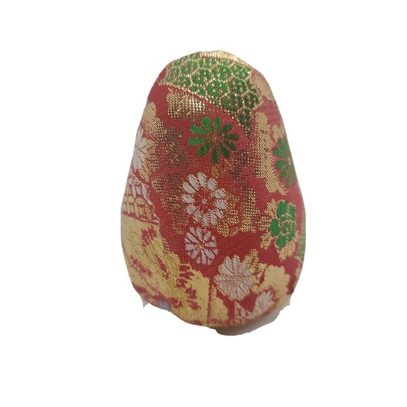 Japanese Daruma Hime Doll Wedding Painted Face Bride Wobbly Red Asian Metallic - Picture 4 of 9